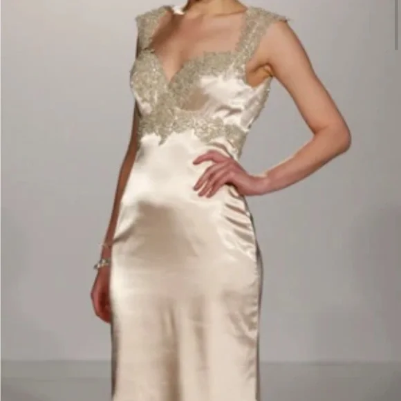 NEW Maggie Sottero Ivory and Gold Dress Size Never been worn